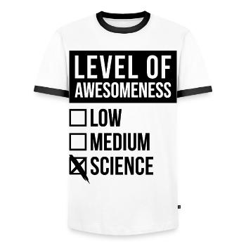 Wissenschaft - Männer Kontrast-T-Shirt - Weiß/Schwarz - Vorne - AI Model Female 172 light (172cm) & AI Model Male 178 dark (178cm)