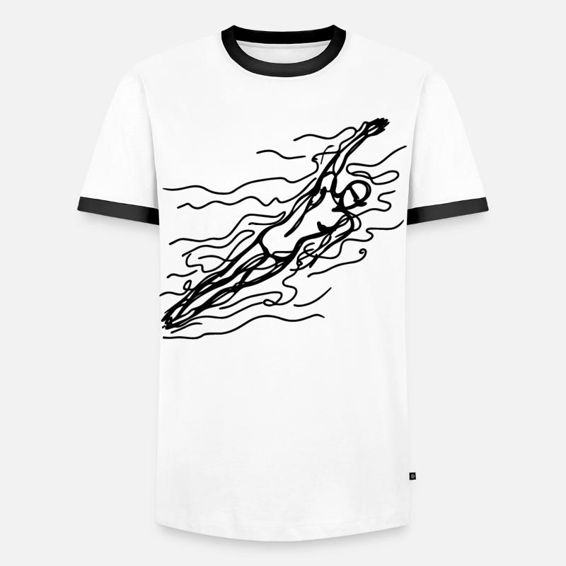 Float Sketch - Men's Ringer Shirt - white/black