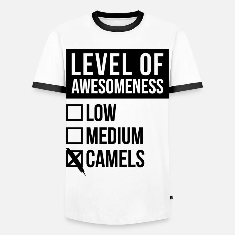 Kamel - Männer Kontrast-T-Shirt - Weiß/Schwarz