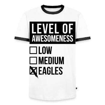 Eagle - Men's Ringer Shirt - white/black - Front - AI Model Female 172 light (172cm) & AI Model Male 178 dark (178cm)