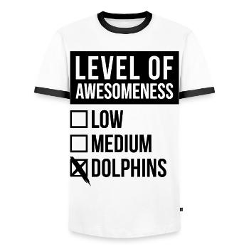 Dolphin - Men's Ringer Shirt - white/black - Front - AI Model Female 172 light (172cm) & AI Model Male 178 dark (178cm)