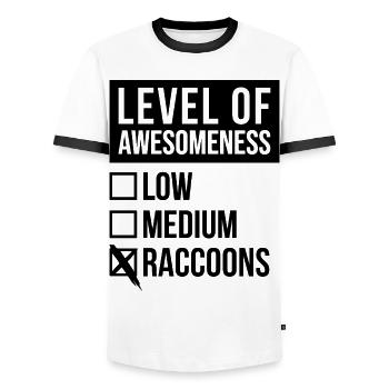 Raccoon - Men's Ringer Shirt - white/black - Front - AI Model Female 172 light (172cm) & AI Model Male 178 dark (178cm)