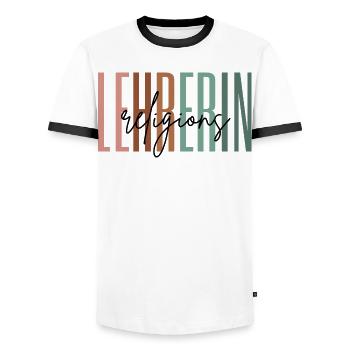 Lehrerin Religion Religionslehrerin Geschenk - Männer Kontrast-T-Shirt - Weiß/Schwarz - Vorne - AI Model Female 172 light (172cm) & AI Model Male 178 dark (178cm)