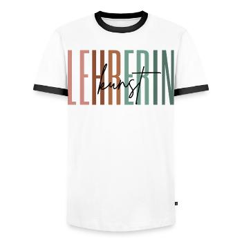 Lehrerin Kunst Kunstlehrerin Schule Geschenk - Männer Kontrast-T-Shirt - Weiß/Schwarz - Vorne - AI Model Female 172 light (172cm) & AI Model Male 178 dark (178cm)
