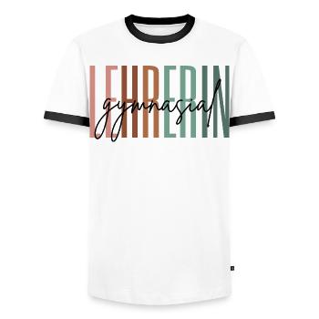 Lehrerin Gymnasium Gymnasiallehrerin Geschenk - Männer Kontrast-T-Shirt - Weiß/Schwarz - Vorne - AI Model Female 172 light (172cm) & AI Model Male 178 dark (178cm)