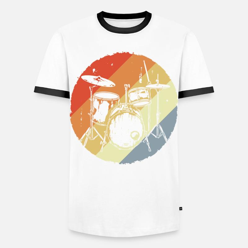Drums Retro - Men's Ringer Shirt - white/black