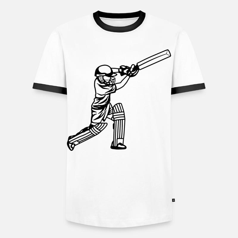 Cricket Junge - Männer Kontrast-T-Shirt - Weiß/Schwarz