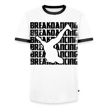 Breakdance - Männer Kontrast-T-Shirt - Weiß/Schwarz - Vorne - AI Model Female 172 light (172cm) & AI Model Male 178 dark (178cm)