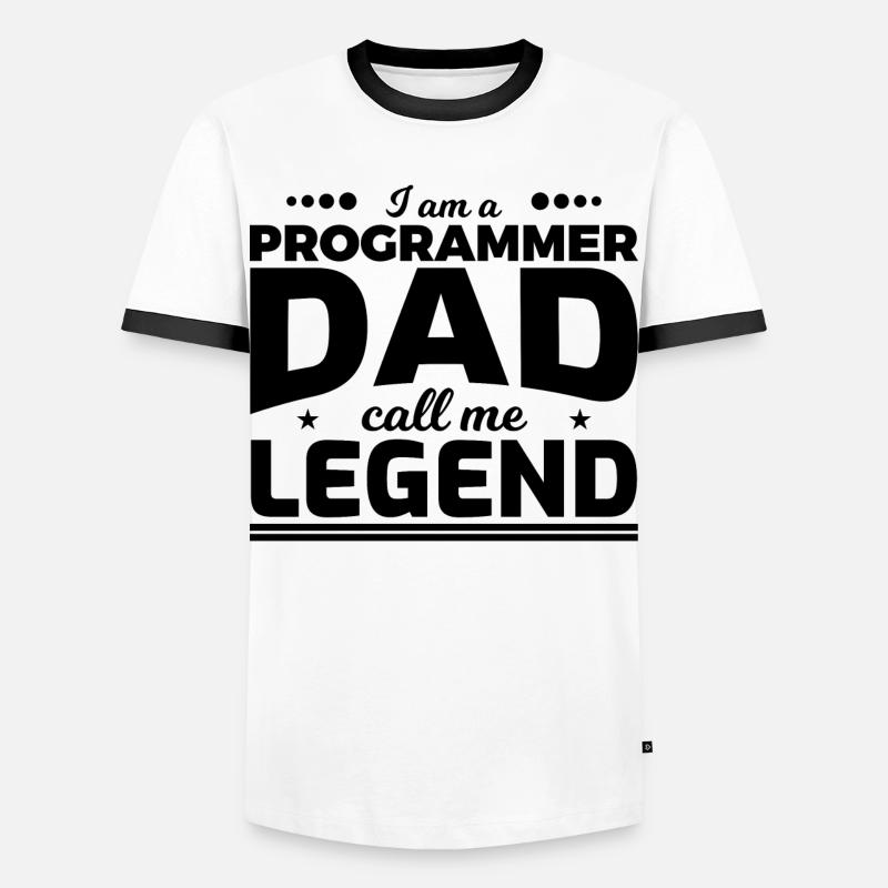 Programmer Father Calls Me Legend - Men's Ringer Shirt - white/black