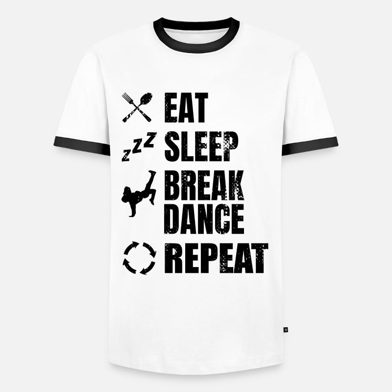 Breakdancer Schedule - Men's Ringer Shirt - white/black