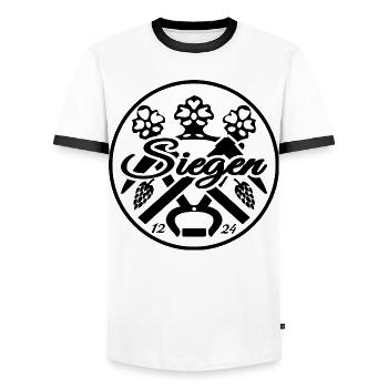 Siegen im Siegerland, 800 Jahre, regionale Motive - Männer Kontrast-T-Shirt - Weiß/Schwarz - Vorne - AI Model Female 172 light (172cm) & AI Model Male 178 dark (178cm)