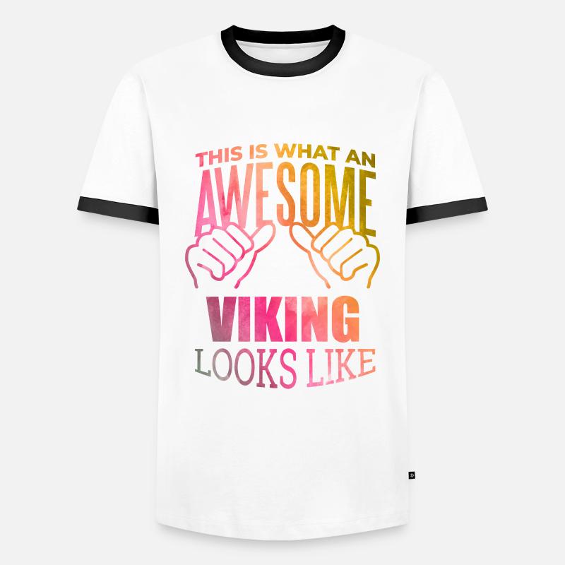 Wikinger - Männer Kontrast-T-Shirt - Weiß/Schwarz