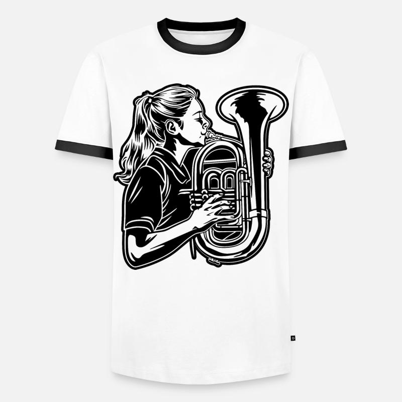 Tuba Mädchen - Männer Kontrast-T-Shirt - Weiß/Schwarz