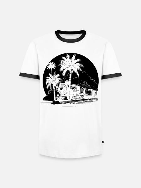 Railroad - Men's Ringer Shirt - white/black