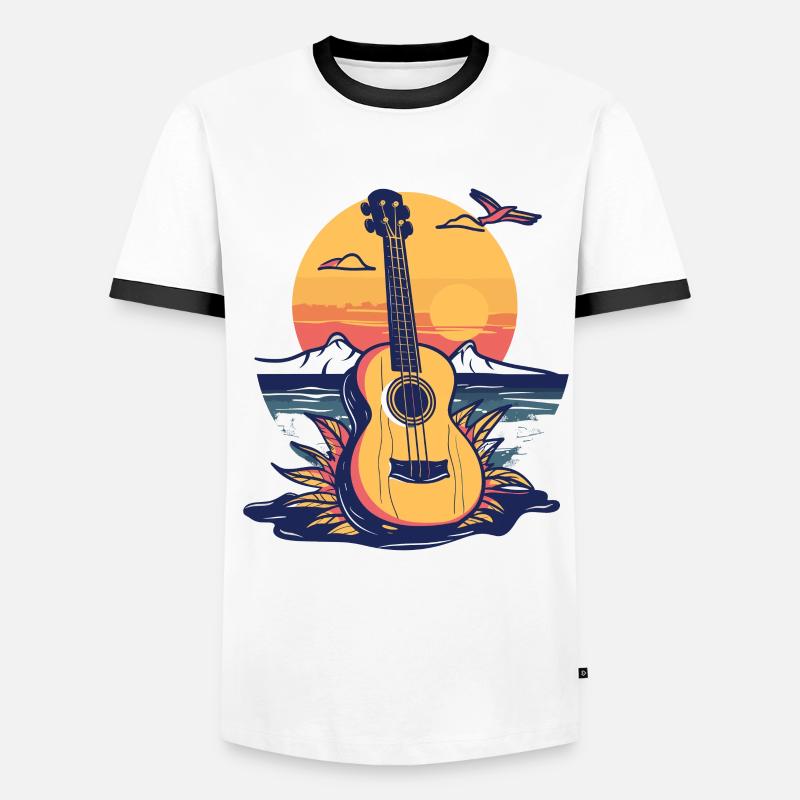 Ukulele Graphics - Men's Ringer Shirt - white/black
