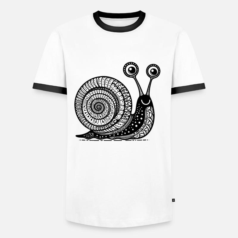 Snail's Pace: Langsame und stetige Zen-Kunst - Männer Kontrast-T-Shirt - Weiß/Schwarz