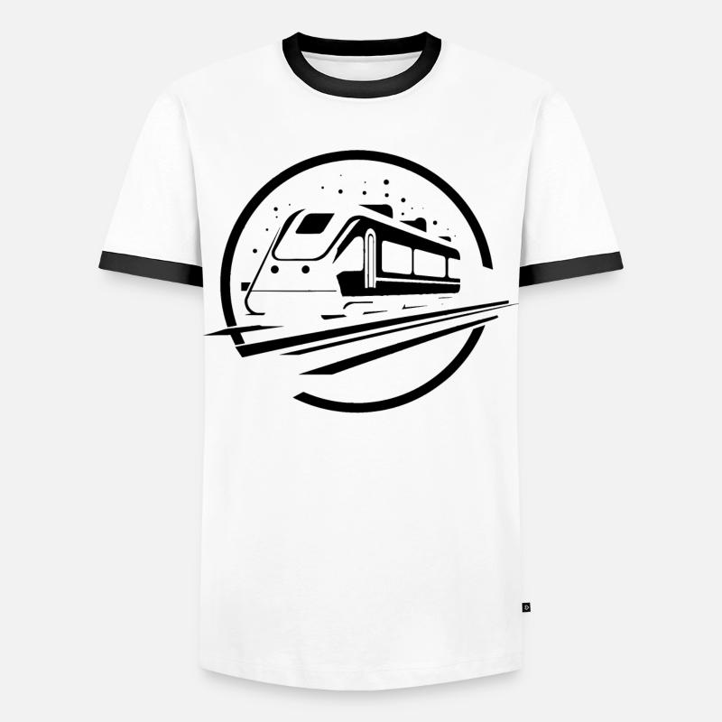Zug - Männer Kontrast-T-Shirt - Weiß/Schwarz
