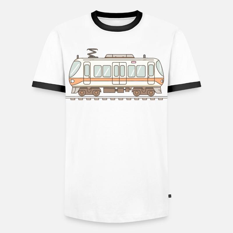 Eisenbahn Comic Look - Männer Kontrast-T-Shirt - Weiß/Schwarz