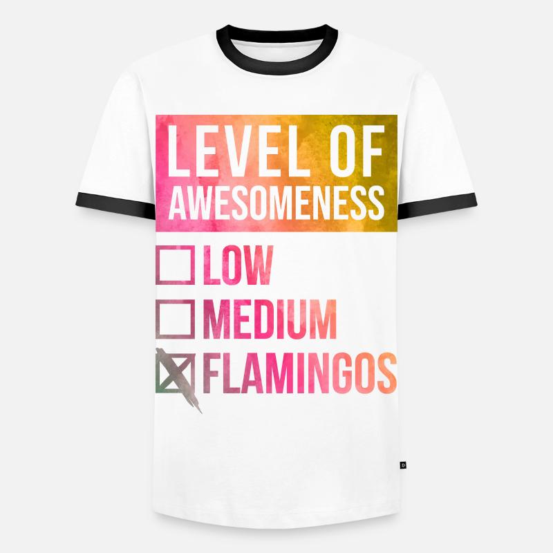 Flamingo - Men's Ringer Shirt - white/black