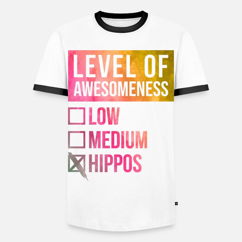 Hippo - Men's Ringer Shirt - white/black