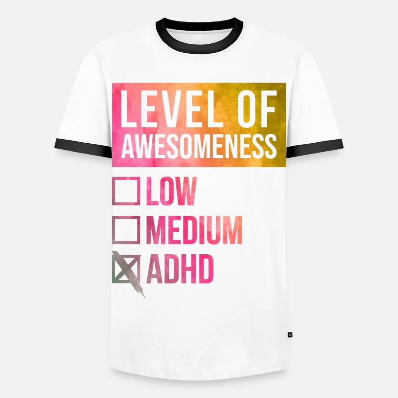 ADHD - Men's Ringer Shirt - white/black