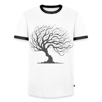 Whimsical Tree of Life - Men's Ringer Shirt - white/black - Front - AI Model Female 172 light (172cm) & AI Model Male 178 dark (178cm)