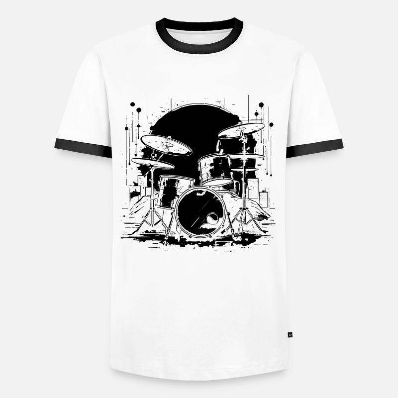 Drums Graphics - Men's Ringer Shirt - white/black