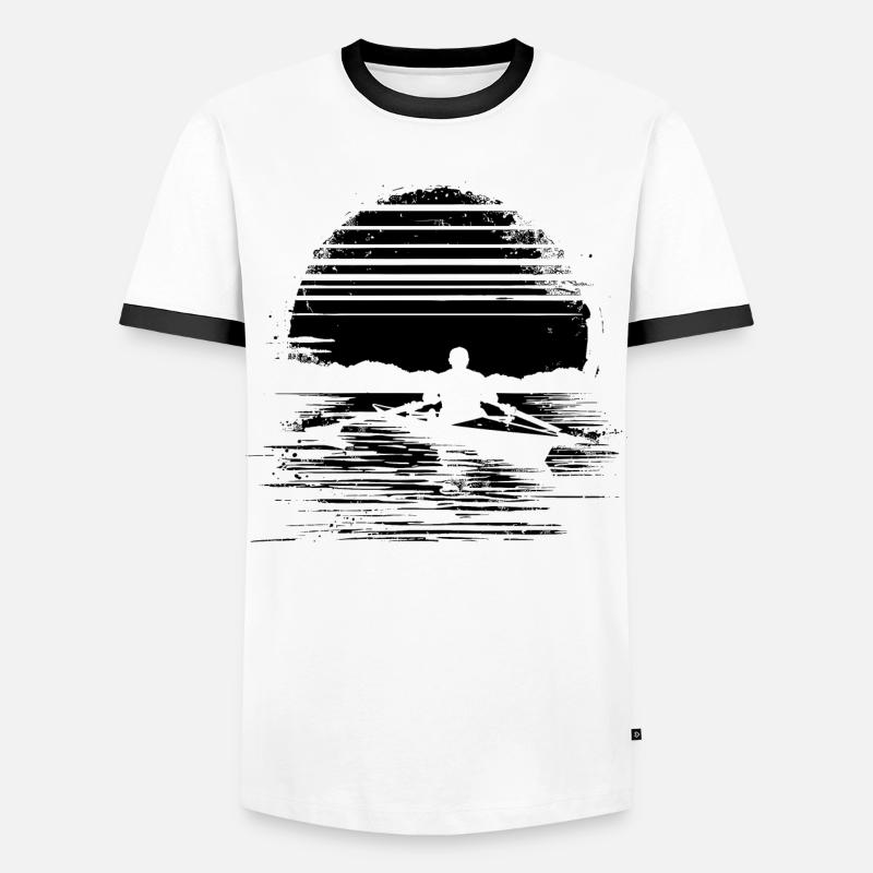 Rowing Graphics - Men's Ringer Shirt - white/black