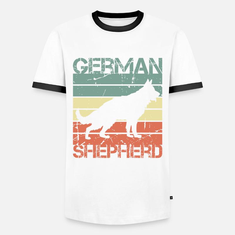 Retro German Shepherd - Men's Ringer Shirt - white/black