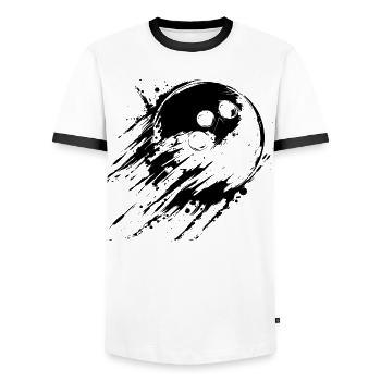 Bowling - T-shirt contrasté Homme - blanc/noir - Devant - AI Model Female 172 light (172cm) & AI Model Male 178 dark (178cm)