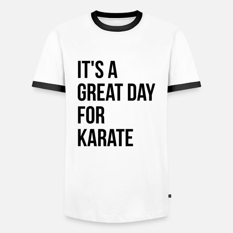 Karate - Männer Kontrast-T-Shirt - Weiß/Schwarz