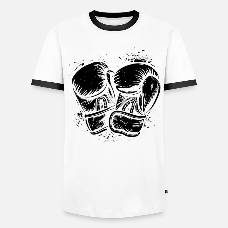 Boxhandschuhe - Männer Kontrast-T-Shirt - Weiß/Schwarz