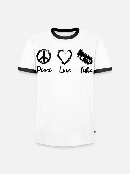 I love tuba - Men's Ringer Shirt - white/black