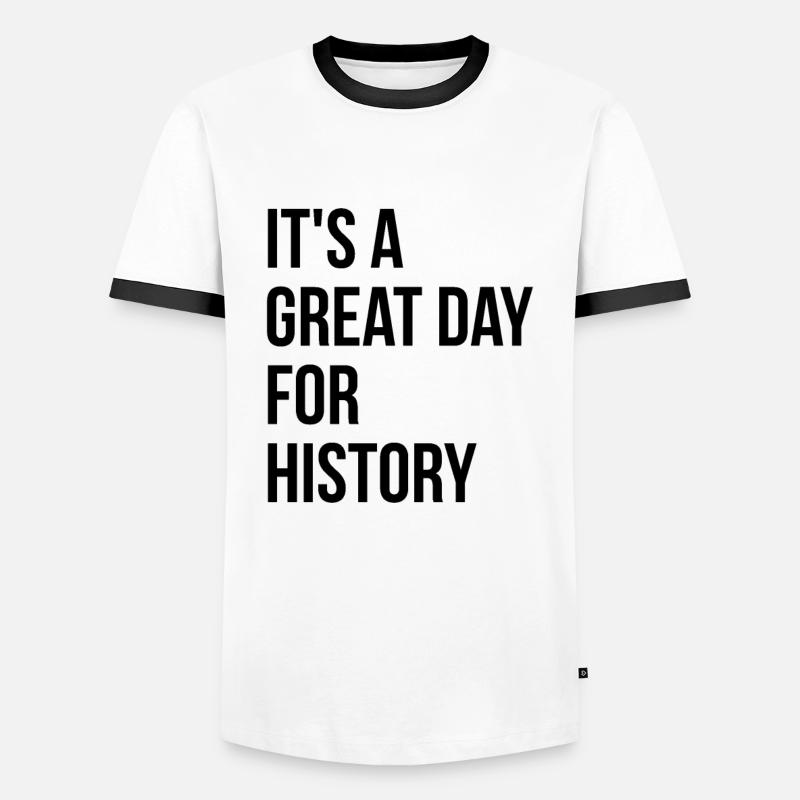 History - Men's Ringer Shirt - white/black
