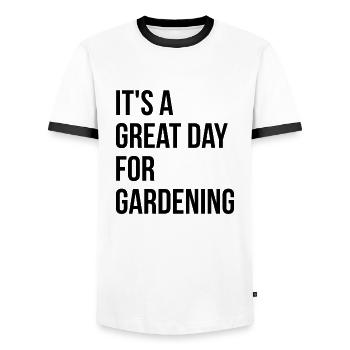 Gardening - Men's Ringer Shirt - white/black - Front - AI Model Female 172 light (172cm) & AI Model Male 178 dark (178cm)