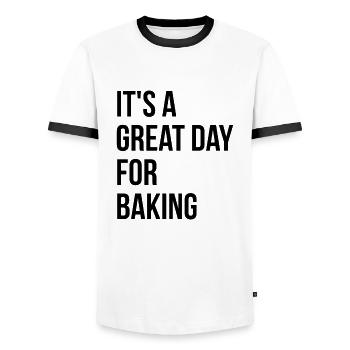Bäcker - Männer Kontrast-T-Shirt - Weiß/Schwarz - Vorne - AI Model Female 172 light (172cm) & AI Model Male 178 dark (178cm)