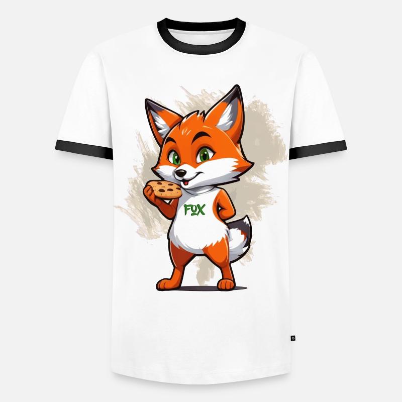 Fox with biscuits - Men's Ringer Shirt - white/black