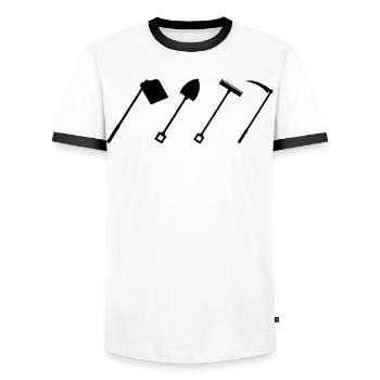 Hacke - Men's Ringer Shirt - white/black - Front - AI Model Female 172 light (172cm) & AI Model Male 178 dark (178cm)