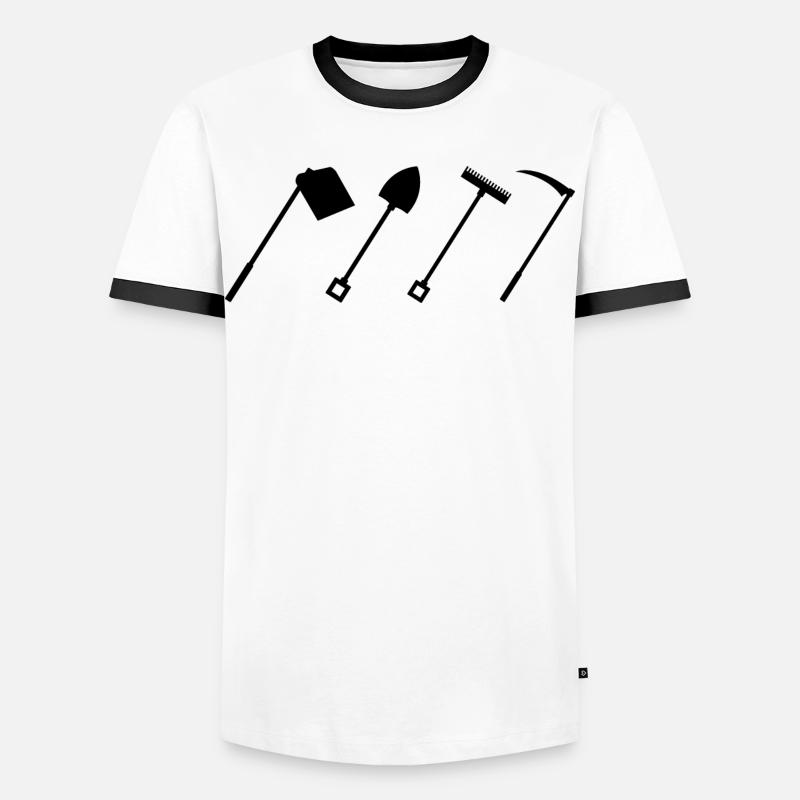 Hacke - Men's Ringer Shirt - white/black