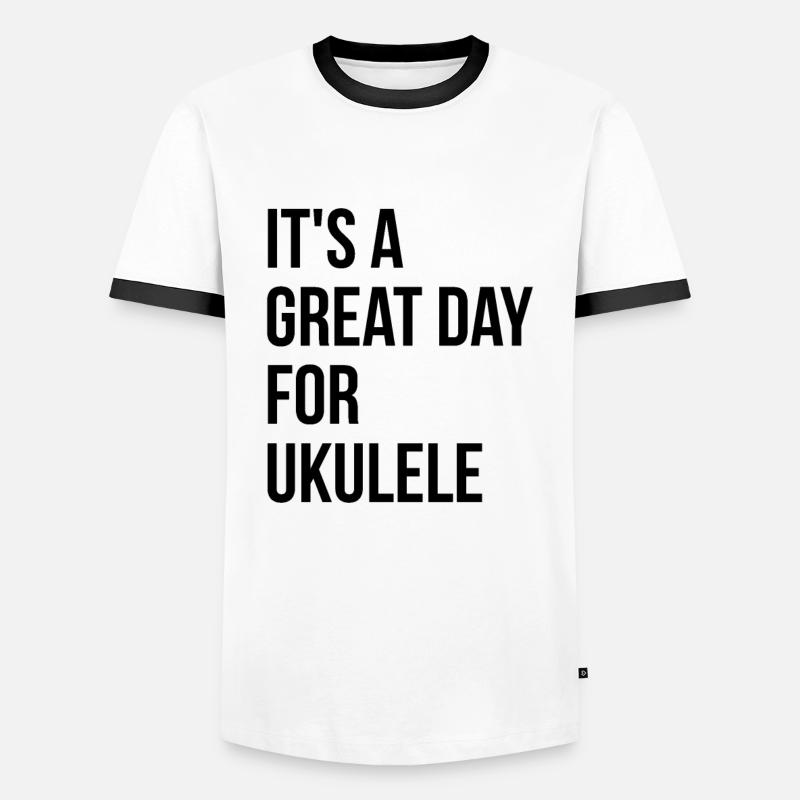 Ukulele - Men's Ringer Shirt - white/black