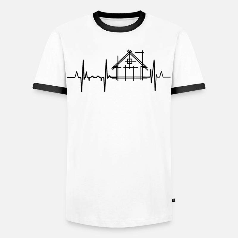 Architecture Heart Line - Men's Ringer Shirt - white/black
