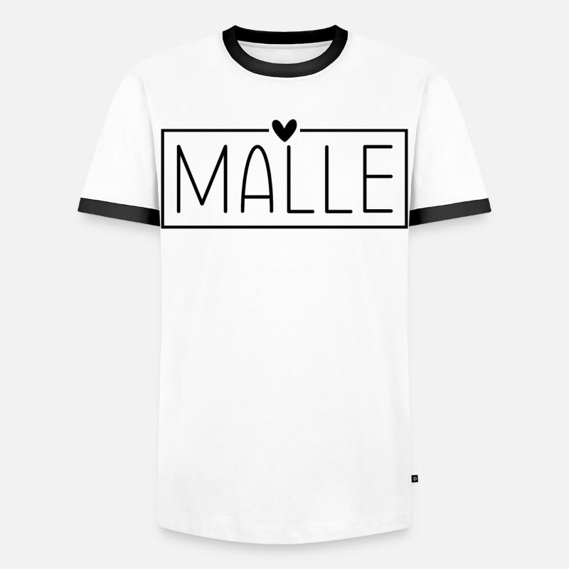 Mallorca Malle - Männer Kontrast-T-Shirt - Weiß/Schwarz