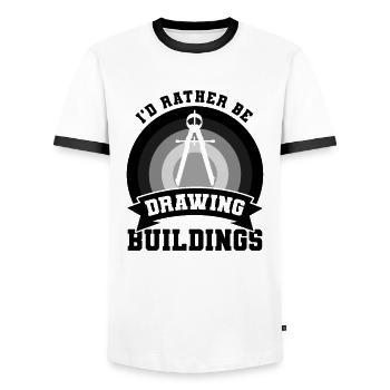 Architects Witz - Men's Ringer Shirt - white/black - Front - AI Model Female 172 light (172cm) & AI Model Male 178 dark (178cm)