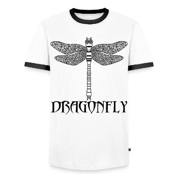 Black Dragonfly - Men's Ringer Shirt - white/black - Front - AI Model Female 172 light (172cm) & AI Model Male 178 dark (178cm)