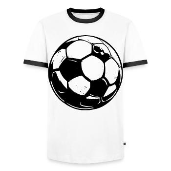 Football Sketch - Men's Ringer Shirt - white/black - Front - AI Model Female 172 light (172cm) & AI Model Male 178 dark (178cm)