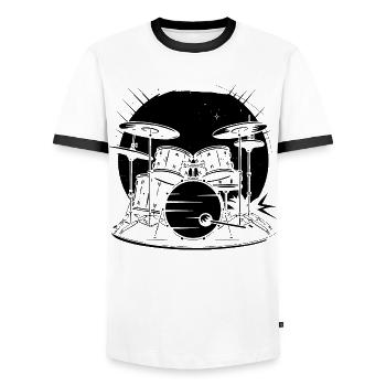 Graphiques de batterie - T-shirt contrasté Homme - blanc/noir - Devant - AI Model Female 172 light (172cm) & AI Model Male 178 dark (178cm)