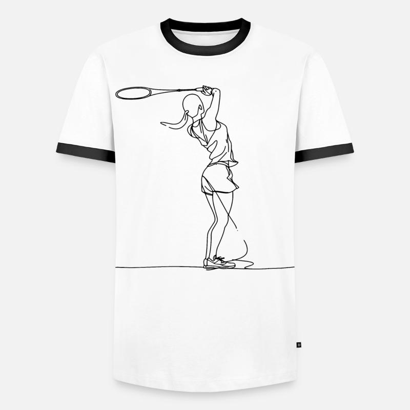 Badminton Mädchen - Männer Kontrast-T-Shirt - Weiß/Schwarz