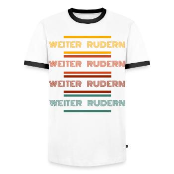 Continue rowing - Men's Ringer Shirt - white/black - Front - AI Model Female 172 light (172cm) & AI Model Male 178 dark (178cm)