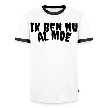 For those who are already tired before the day starts # - Men's Ringer Shirt - white/black - Front - AI Model Female 172 light (172cm) & AI Model Male 178 dark (178cm)