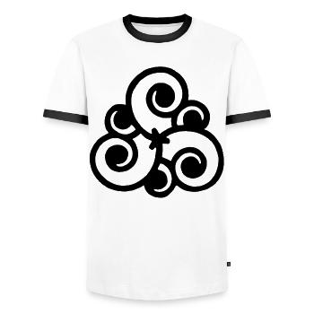 Schwarze Blume und Natur - Männer Kontrast-T-Shirt - Weiß/Schwarz - Vorne - AI Model Female 172 light (172cm) & AI Model Male 178 dark (178cm)